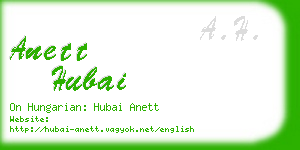 anett hubai business card